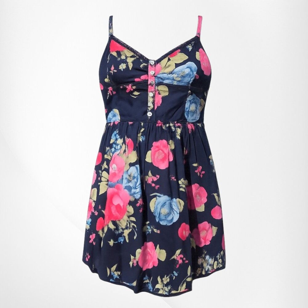 Abercrombie Kids Sweetheart Skater Dress Navy Floral Size XL